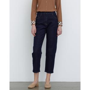 닥스 여성 24FW 데님 기모네이비 스티치 약기모 배기핏 뒷밴딩 데님팬츠 DLPA4D992N2