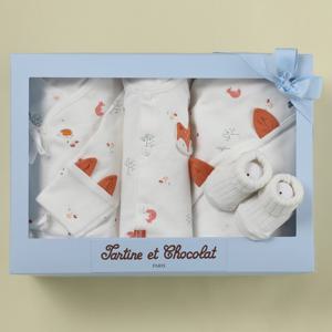 [쇼콜라]신생아출산선물4종세트(슈룸배냇저고리+상하복+속싸개+단말)TNMW146000-W22