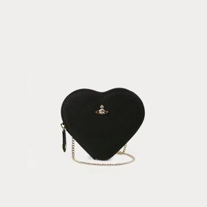 [비비안웨스트우드]비비안웨스트우드 직수입 사피아노 뉴 하트 크로스백 블랙 (VOTCBA2007)