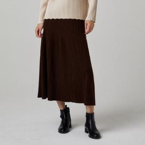 [플리츠미(여성)]투 티어드 A라인 니트 스커트_EKSKW024002