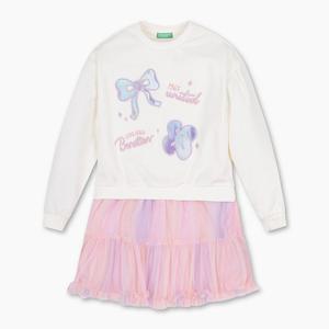 [베네통키즈] 샤 믹스 져지 원피스_QAOP06511IV