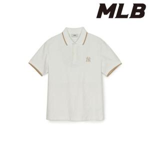 MLB (3APQM0253-50IVS) 다이아 모노그램 자카드 카라 티셔츠