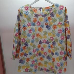 Destijl HC06 플라워 7부소매 아이리스 면100 라운드 셔츠블라우스 D2523bl17Y