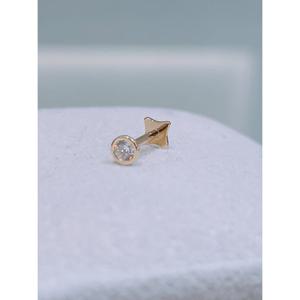 미니골드 14K 베젤 라운드 2.7mm 트라거스 피어싱 ENOM4235