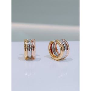 미니골드 실버+14K 트리플 볼륨 링귀걸이 MEM21995