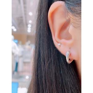 미니골드 실버+14K 워터 오버랩 링귀걸이 MEM22006