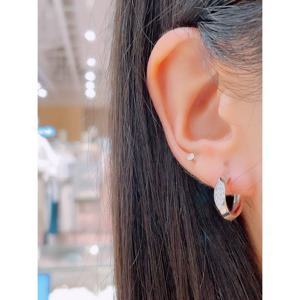 미니골드 실버+14K 로젠지 링귀걸이 MEM22000