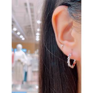 미니골드 실버+14K 오피디언 링귀걸이 MEM21989