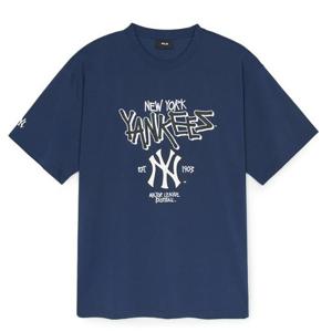 [MLB]베이직 빅로고 메가 오버핏 반팔 티셔츠 뉴욕양키스(3ATSB0553-50NYS)