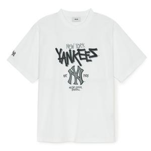 [MLB]베이직 빅로고 메가 오버핏 반팔 티셔츠 뉴욕양키스(3ATSB0553-50WHS)