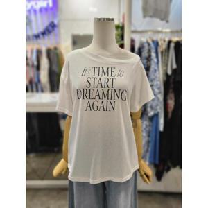 밸리걸 세이브존01 언발넥 레터링 반팔 티셔츠 818820