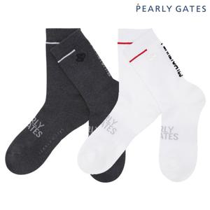 파리게이츠  남성 바니 자수 배색 로고 중목 양말 511E3SC042 BJ