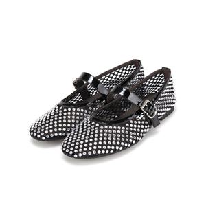 바바라 그물 망사 큐빅 플랫 3color_BBI130