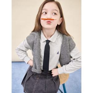 [빈폴키즈] [Essential] 피케 칼라 긴팔 티셔츠  그레이 (BI5841UE33)