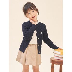[빈폴키즈] [Essential] 여아 면 케이블 카디건  네이비 (BI585AGE1R)
