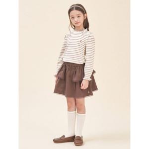 [빈폴키즈] 간절기 스트라이프 골지 티셔츠  브라운 (BI5841G02D)