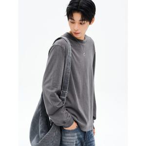 (455841LY24) [에잇세컨즈] 데일리 가먼트다잉 긴소매 티셔츠  애쉬