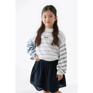 [타미힐피거칠드런TD] 스트라이프 벌룬 슬리브 맨투맨 스웨터 (T42F6WWO450GT1)