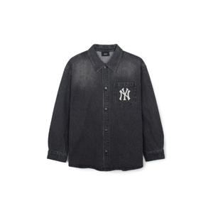 MLB긴팔티 GQC 3ADRV0144-50CGS 바시티 컬시브 자수 데님셔츠 뉴욕양키스