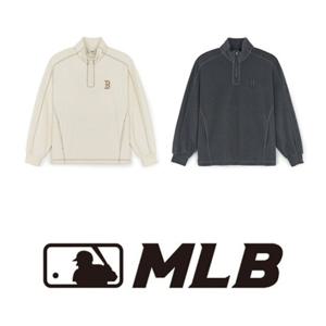 MLB 베이직 아웃도어 테리기모 하프집 맨투맨 3AMTB1056