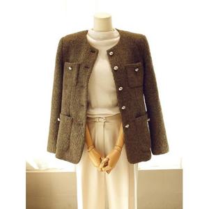 [헤레이스]골드버튼 라운드 울자켓_YMSH25FW184