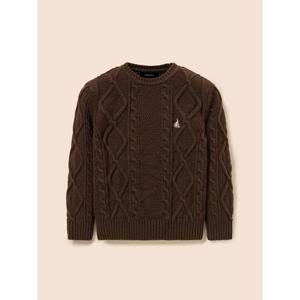 [5%OFF][빈폴키즈] [Essential] 울혼방 아란 풀오버 니트  브라운 (BI5X51UE1D)