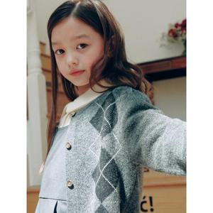[빈폴키즈] 여아 아가일 카디건  애쉬 (BI5X5AG014)