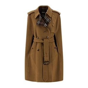버버리 버버리 체크 더블브레스트 울 코트 8116249 CAMELTREACL