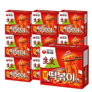 농심 생생 납작 떡볶이면 258g 10개
