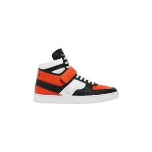 셀린느 CT 03 하이탑 벨크로 카프스킨 스니커즈 블랙 옵틱 화이트 오렌지 344513338C-38OO