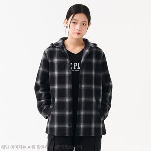 [더데이걸]후드 체크 셔츠 TGBW25W01_IC