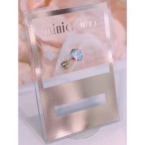 미니골드 14K 오로라피어싱-화이트(4mm) ENOM4073