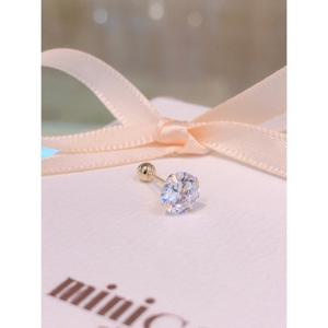 미니골드 14K 큐빅피어싱 화이트 6mm ENOM4041