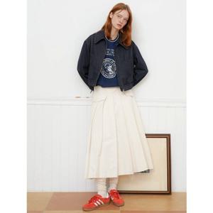 올리브데올리브 (OW4SS231) 포켓포인트 플리츠롱스커트 OLIVE  DES  OLIVE