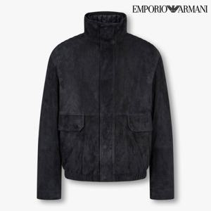 [엠포리오 아르마니]남성 하이넥 밴딩 헴 레더 자켓(A514309009)
