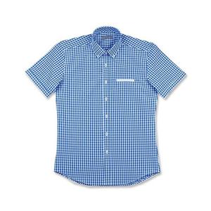 체크셔츠 반팔슬림 슬림 빅체크포인트 블루반팔 셔츠