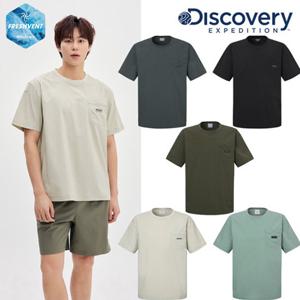 디스커버리 (DMRS81053) 2025 S S 프레시벤트 우븐 남성 가슴포켓 반팔티셔츠