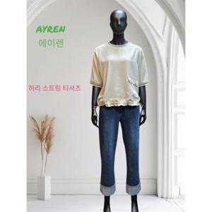 [에이렌] 라운드 티셔츠,스트링 티셔츠,RO2TS214