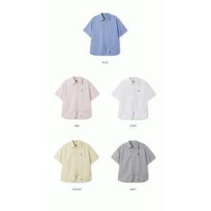 [후아유] 여성용 스티브 루즈핏 코튼 반팔 셔츠/ Steve Loose Fit Cotton Shirts WHYWF2532F