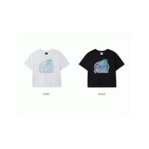 [후아유] 여성 말리부 비치 크롭 반팔티/ Malibu Beach Crop T-shirt WHRPF2492F