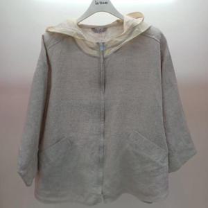Latium HC06 국내생산 팔뚝품편한 옆트임 7부반팔 린넨후드점퍼 T2523jp04LB