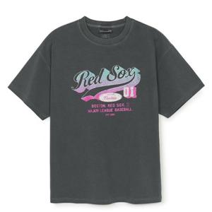 [MLB]여성 바시티 빈티지 워싱 그래픽 오버핏 반팔 티셔츠(3FTSV1053-43CGD)