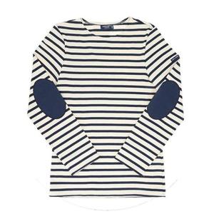 세인트제임스 긴팔 0407 ECRU MARINE MARINE 메르디앙 모던 스트라이프 엘보 패치 긴팔티 당
