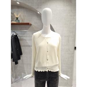 페이지플린  (F5CCA505) 브이넥 프릴 골지 긴팔 가디건