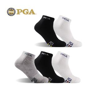 PGA 골프 스포츠 등산 남성 쿠션 단목양말 5족세트 PGAM-48