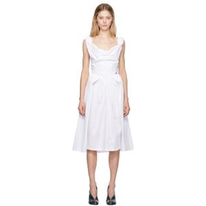 25 FW 비비안웨스트우드 여성 화이트 선데이 미디 드레스 242314F054010