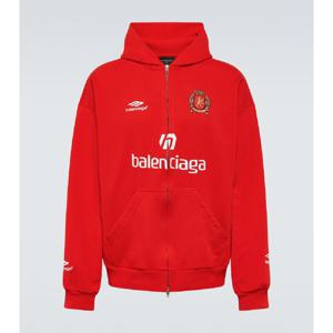 발렌시아가 로고 코튼 저지 후디 P00925915