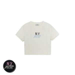 MLB 여성 베이직 쿠퍼스 슬림 크롭 반팔 티셔츠 (3FTSB0454)