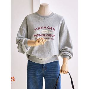 [커스텀에이블]데일리 영문 긴팔 맨투맨 티셔츠_T2509TS132C