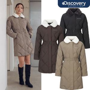 디스커버리 25FW 신상 겨울 여성 멜로즈 튜브 다운 롱패딩 카라넥/허리벨트/무봉제/발수/방풍/세미오버핏 DWDJ9I056